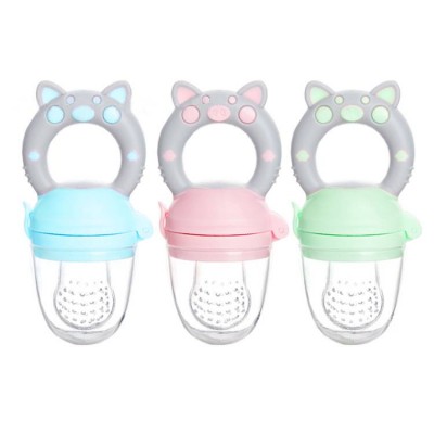 Approved Fresh Fruit Vegetable Baby Newborn Teether Silicone Food Biting Feeder Fruit Pacifier