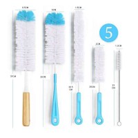 Bottle Brush Cleaner 5 Pack - Long Water Bottle and Straw Cleaning Brush - Kitchen Wire Scrub Set for Washing, Wine Decanter, Ba