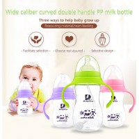 180ml outdoor portable PP food grade material baby feeding milk water kids bottle for children with handle